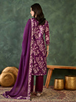 Thumbnail for The52 Women's Beautiful Embroidery Work Chinon silk Fabric Straight Kurta Pant and Dupatta Set - Distacart