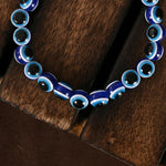 Thumbnail for NVR Men & Women Black & Blue Evil Eye Elasticated Bracelet - Distacart