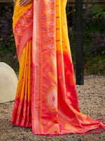 Thumbnail for Astita Yellow Soft Silk Saree