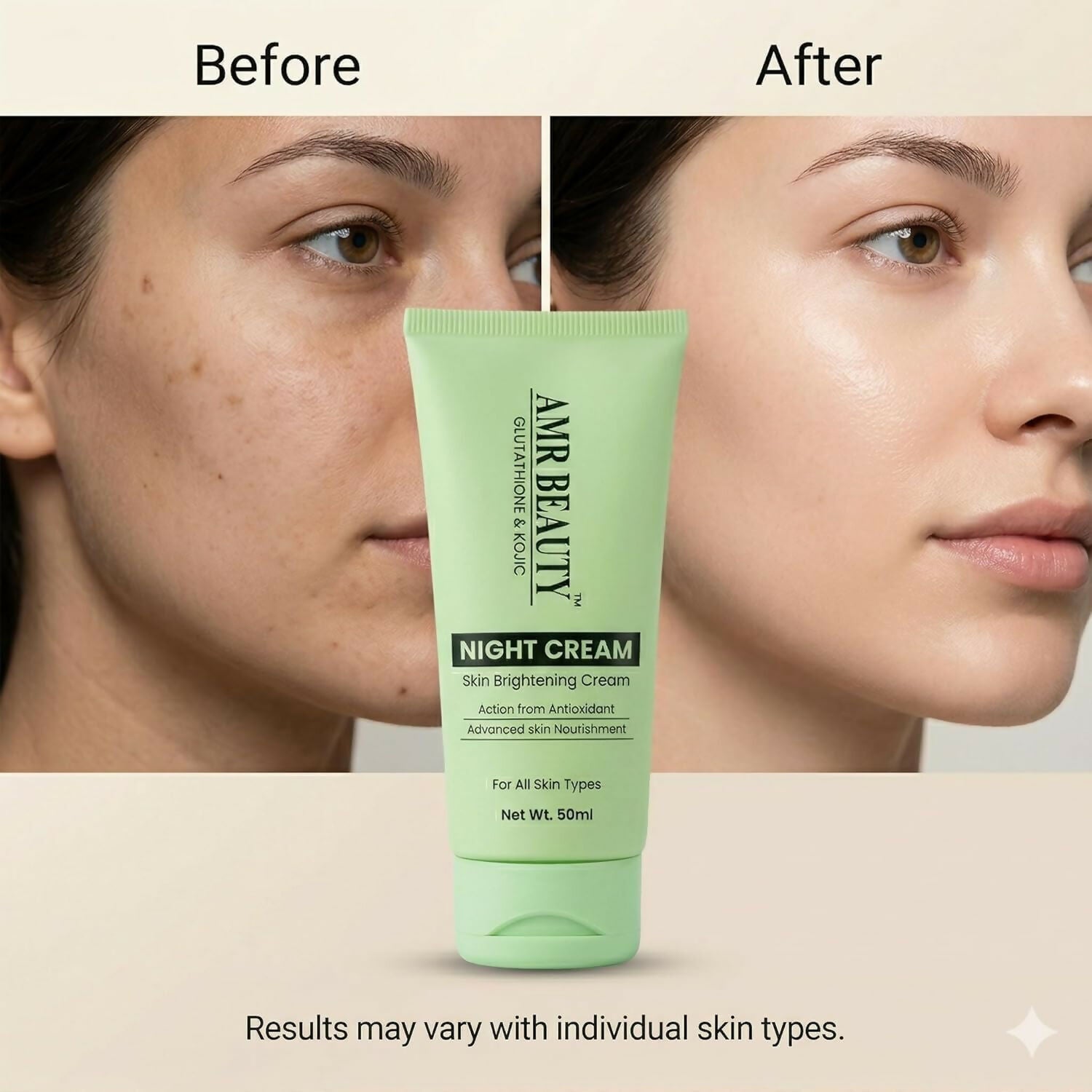 Amr Beauty Night Cream for Skin Brightening & Even Tone - Dista