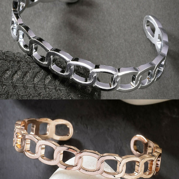 NVR Men's Set of 2 Rhodium-Plated Metal Cuff Bracelet - Distacart
