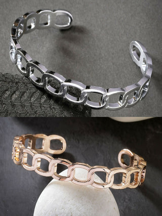 NVR Men's Set of 2 Rhodium-Plated Metal Cuff Bracelet - Distacart