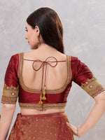 Thumbnail for Joban Fashion Women Silk Dark-Maroon Stitched Blouse - Distacart