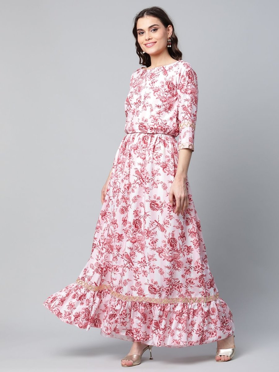 Ahalyaa Women Rayon Pretty Pink Printed Ready to Wear Lehenga Choli with Dupatta - Distacart