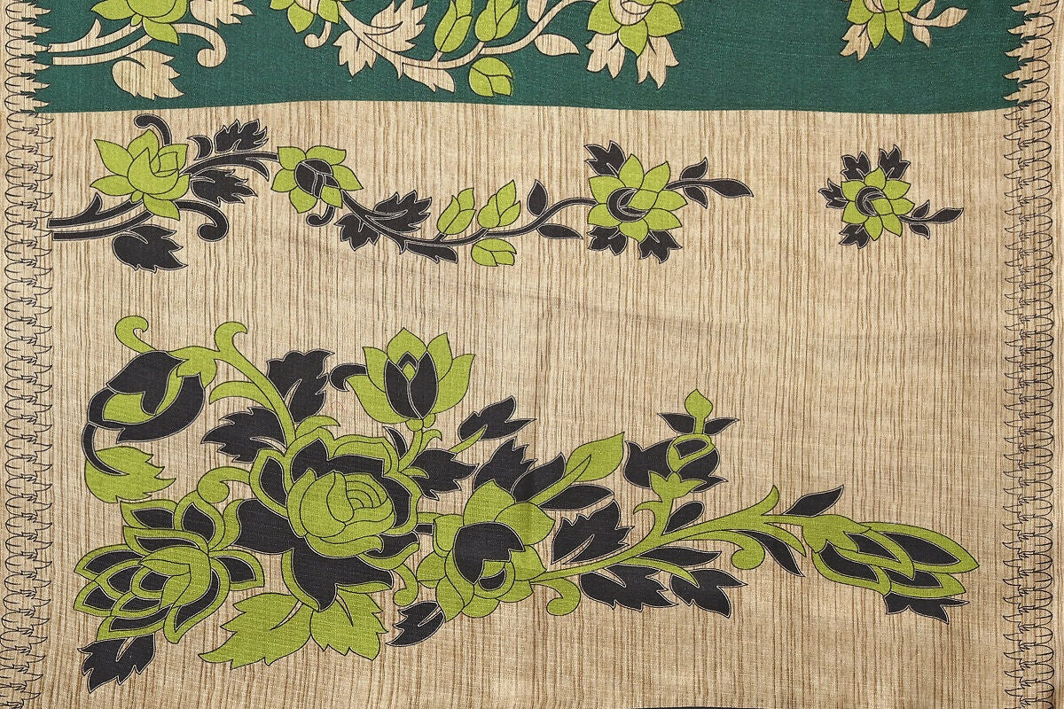 Vamika Green Printed Art Silk Saree - Distacart