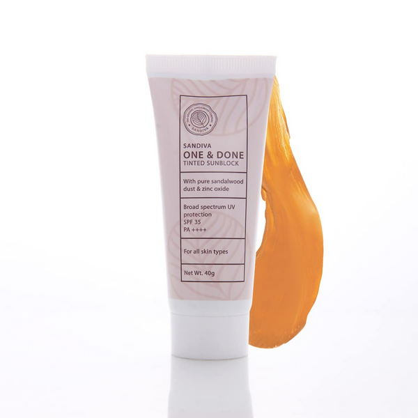 Sandiva One & Done Tinted Sunscreen With Zinc Oxide, SPF 35 PA++++, No White Cast - Tint 22 - Distacart