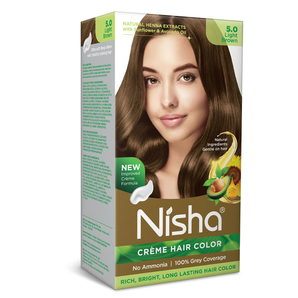 Nisha Creme Hair Color for Women - Light Brown - Distacart