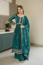 Thumbnail for Teeya Creation Rama Color Heavy Crush Silk Wedding Wear Embroidery Work Long Gown