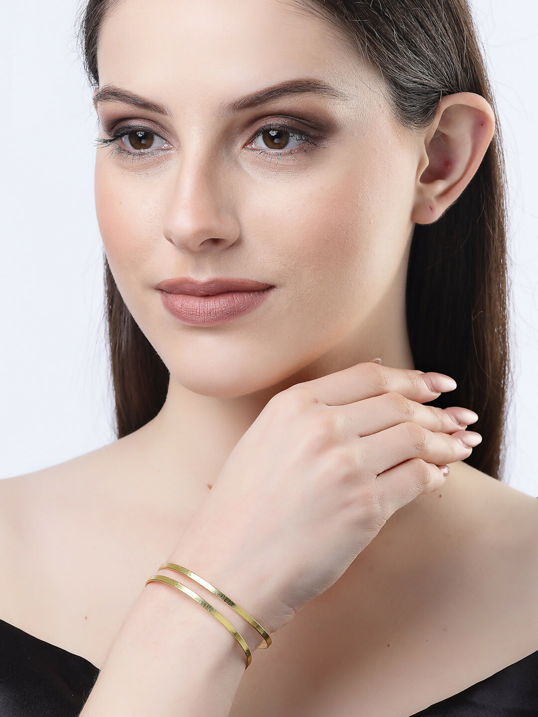 NVR Women Gold-Plated Western Cuff Bracelet - Distacart