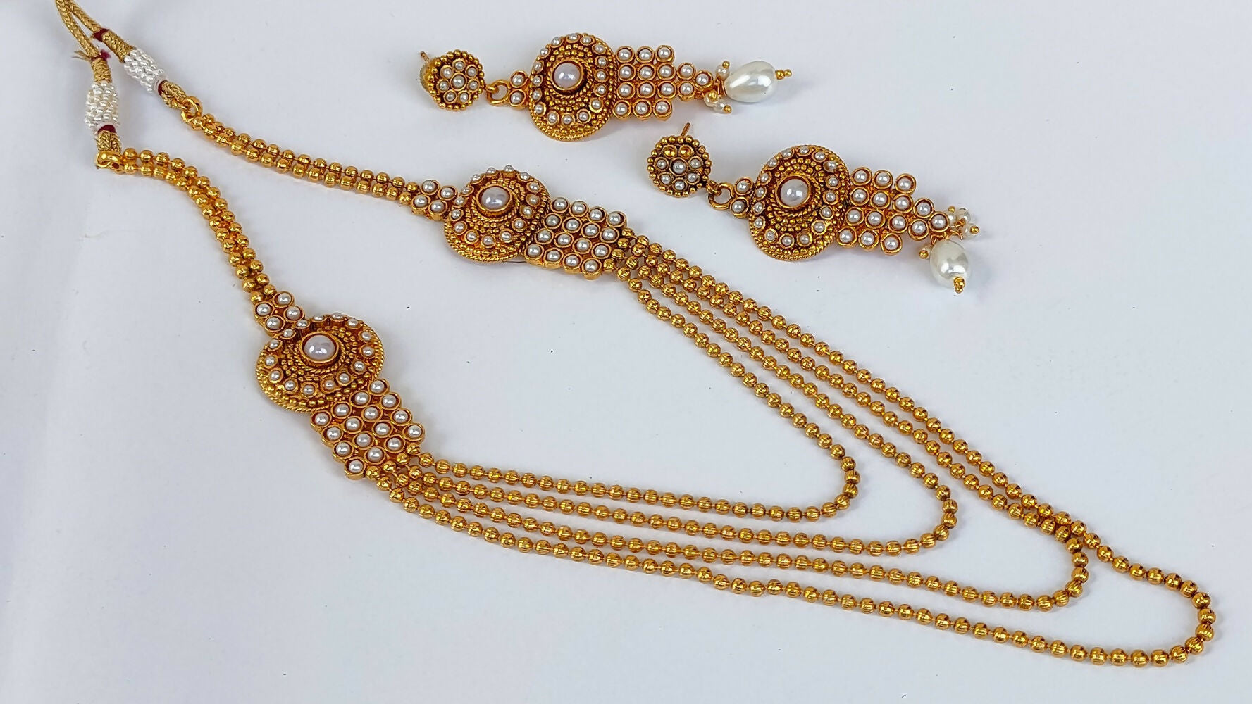 White Kemp Layer Necklace Set - Distacart