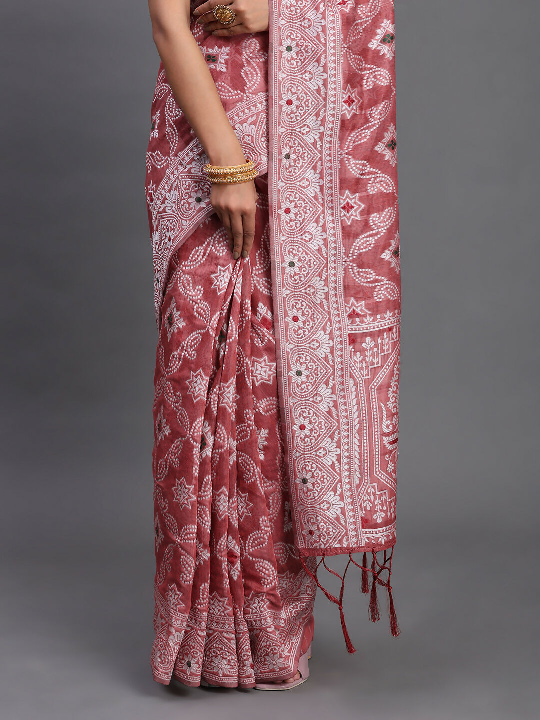 Astita Linen Cotton Peach Saree