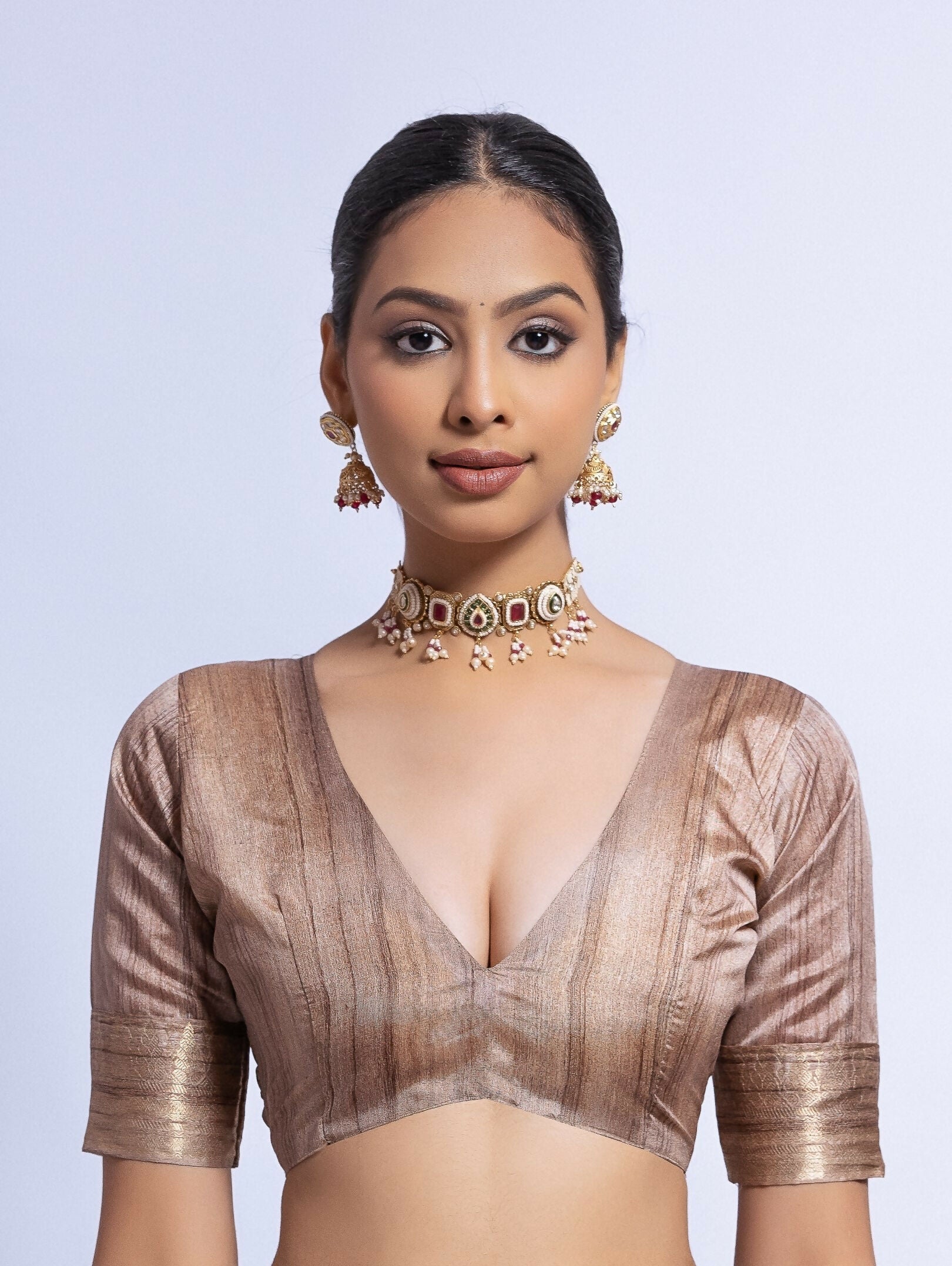 Vishnu Weaves Women's Rama Tussar Silk Zari Woven Saree with Blouse - Distacart