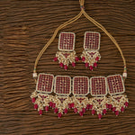 Thumbnail for Joban Fashion Women Golden White Ruby Necklace Set - Distacart
