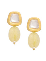 Thumbnail for Ruby Raang Yellow Kundan Studs