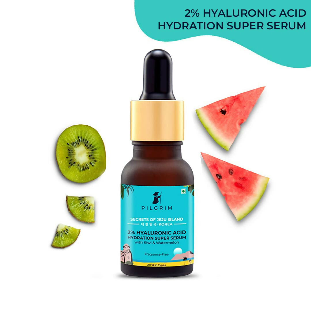 Pilgrim 2% Hyaluronic Acid Hydration Super Serum With Kiwi & Watermelon Extracts For Hydrated Skin - Korean Skin Care - Distacart