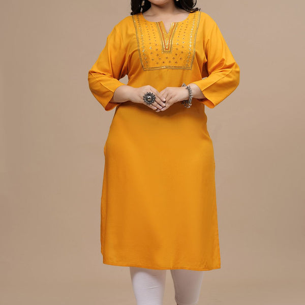 Sztori Women Flared Sleeves Thread Work Kurta - Distacart