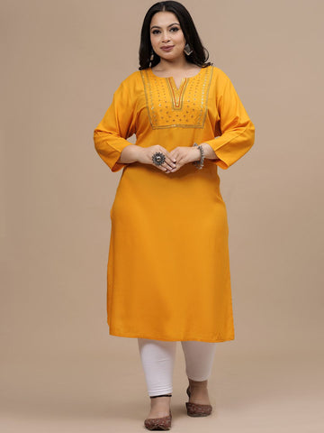 Sztori Women Flared Sleeves Thread Work Kurta - Distacart
