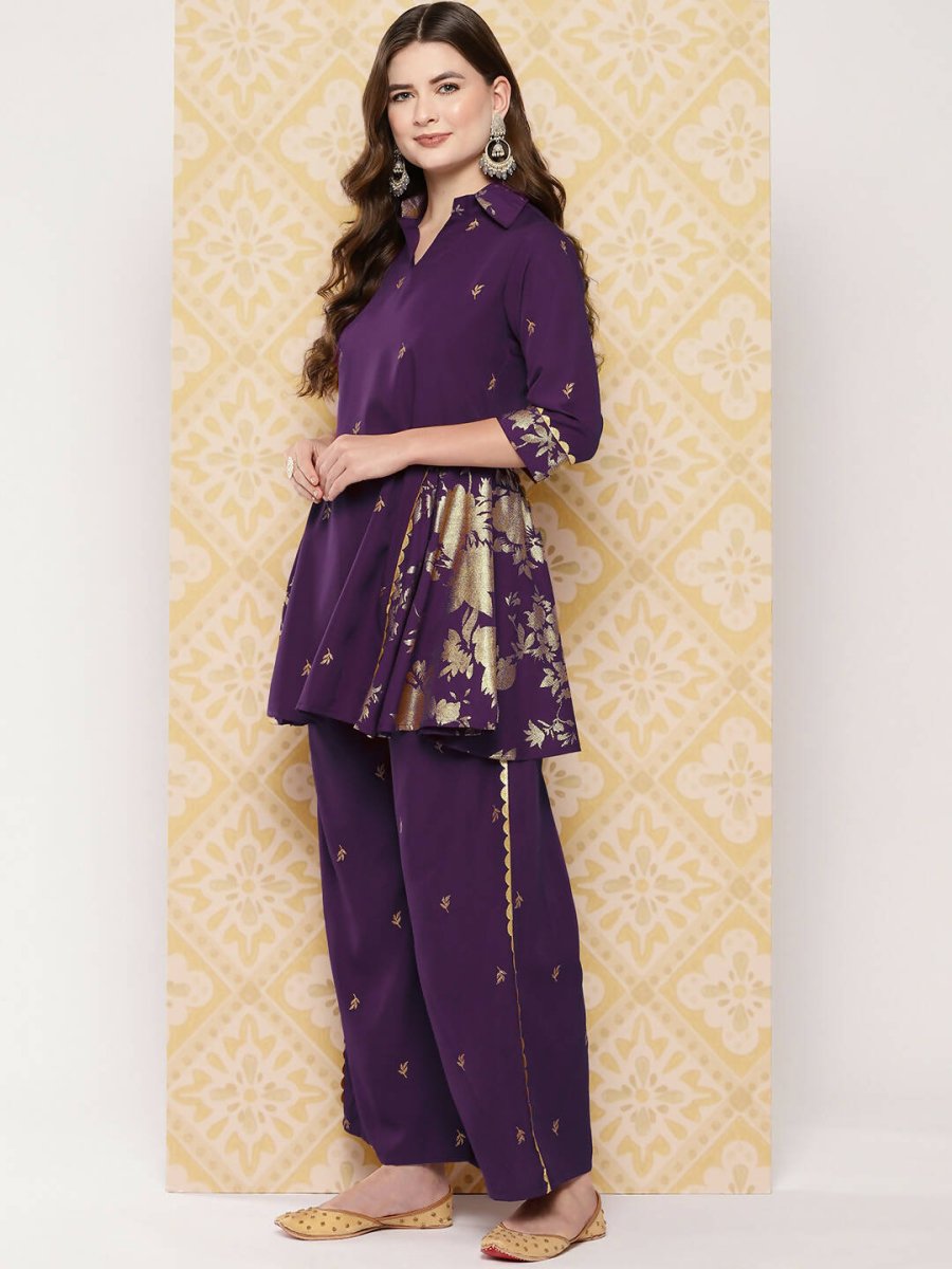 Ahalyaa Women's Traditional Wear Co-ods - Burgundy - Distacart