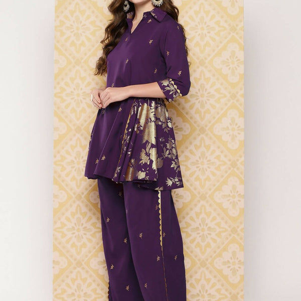 Ahalyaa Women's Traditional Wear Co-ods - Burgundy - Distacart