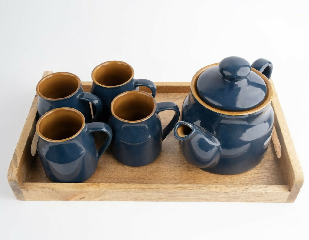 Simply Soho Midnight Bloom Tea Set with Tray - Distacart