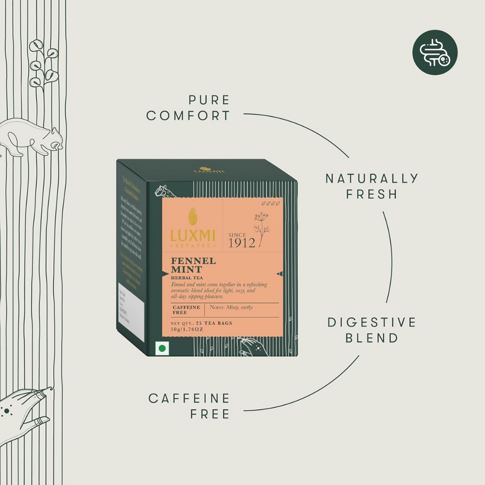 Luxmi Estates Fennel Mint Herbal Tea - Dista