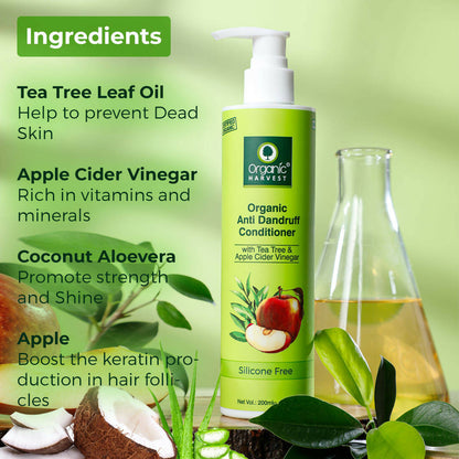 Organic Harvest Organic Anti Dandruff Conditioner With Tea Tree & Apple Cider Vinegar - Distacart
