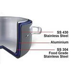 Thumbnail for Vinod Platinum Triply Stainless Steel Extra Deep Tasla - Dista