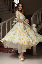 Thumbnail for Jyoti Fashion Women's Mehendi Heavy Chanderi Floral Digital Printed Kurta with Trouser & Dupatta - Distacart