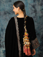 Thumbnail for Ruby Raang Colorful Gold Work Parandi - Distacart