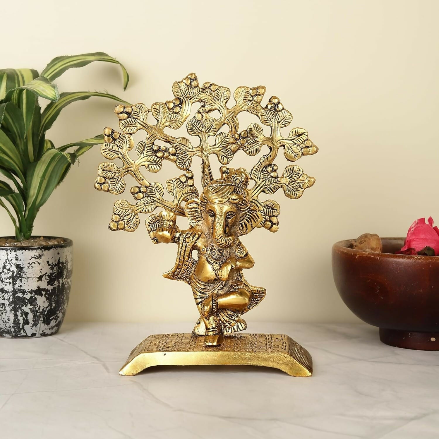 Heyearth Lord Ganesh Statues With Tree,Ganesha Figurine,Lord Ganesha Idol - Distacart