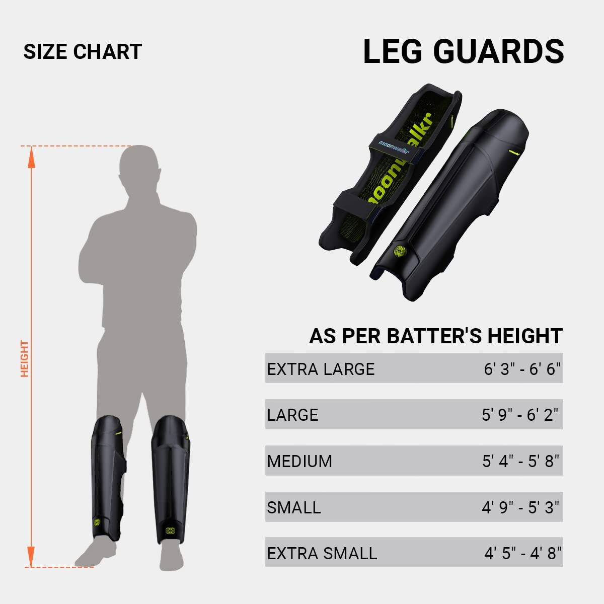 Moonwalkr Leg Guard 2.0 Cricket Batting Pads - Black (Extra Small) - Distacart