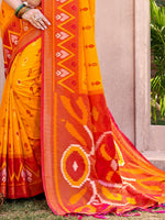 Thumbnail for Shree Shyam Fashion Yellow Pochampally Silk Saree - Distacart