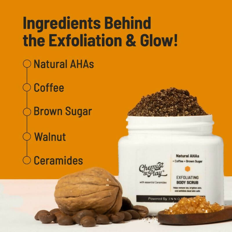 Chemist At Play Exfoliating Body Scrub For Removing Tan & Dead Skin Cells, Men & Women - Limited Time Offer