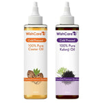 Thumbnail for Wishcare 100% Pure Cold Pressed Castor Oil & Kalonji Black Onion Seed Oil Combo - Distacart