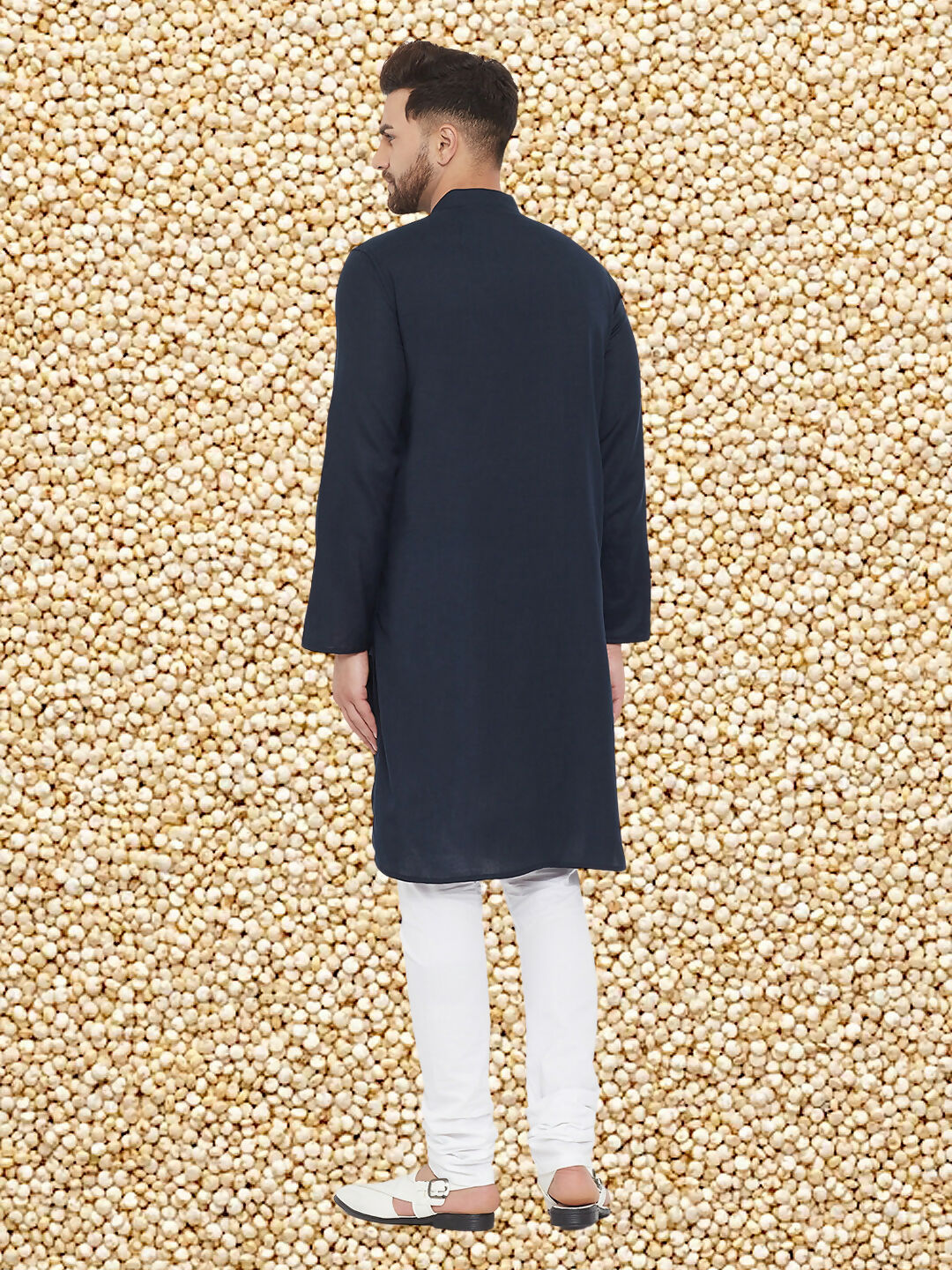 Even Apparels Men's Pure Cotton Navy Kurta - Distacart