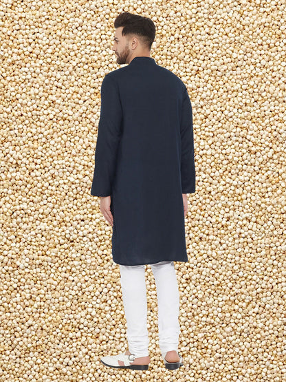 Even Apparels Men's Pure Cotton Navy Kurta - Distacart
