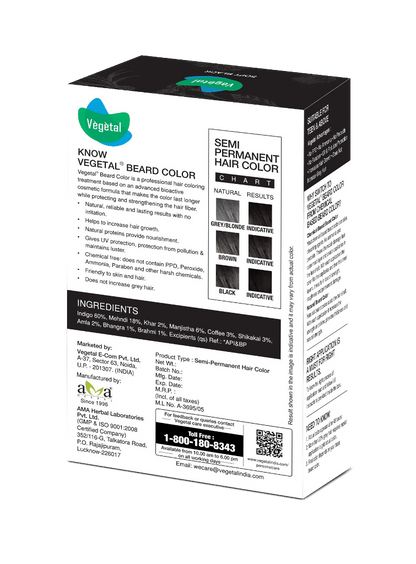 Vegetal Safe Color For Beard - Soft Black - Distacart