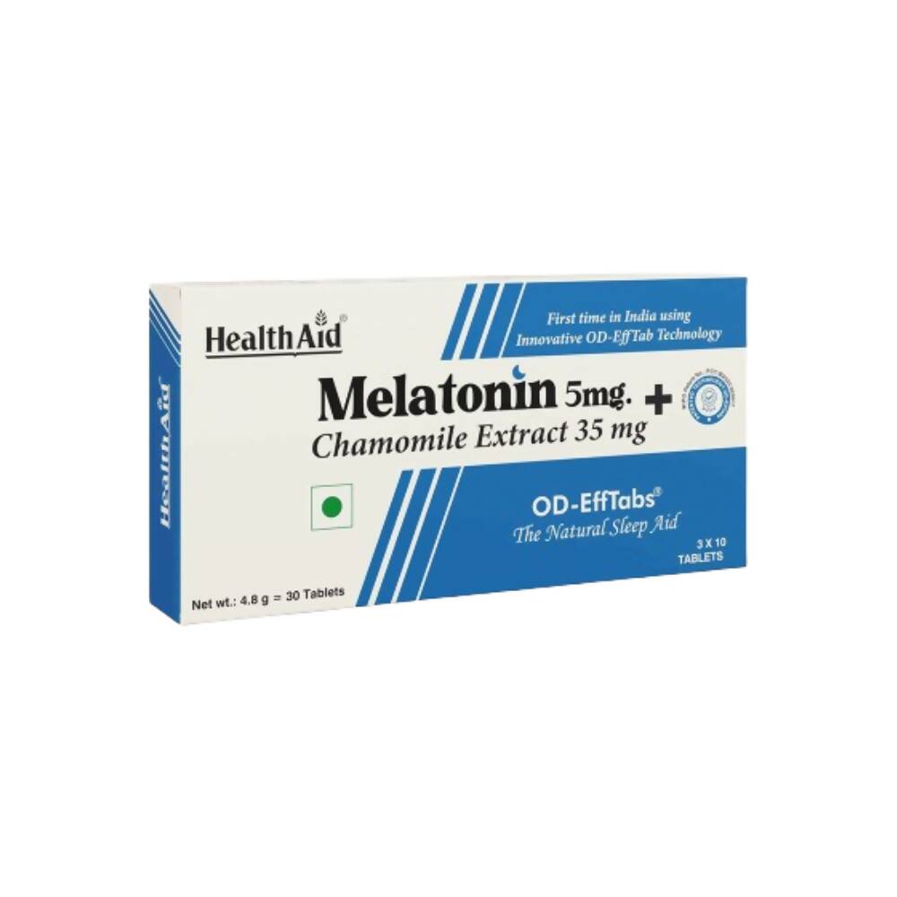 HealthAid Melatonin 5 mg + Chamomile Extract 35 mg OD Effervescent Tablets - Distacart