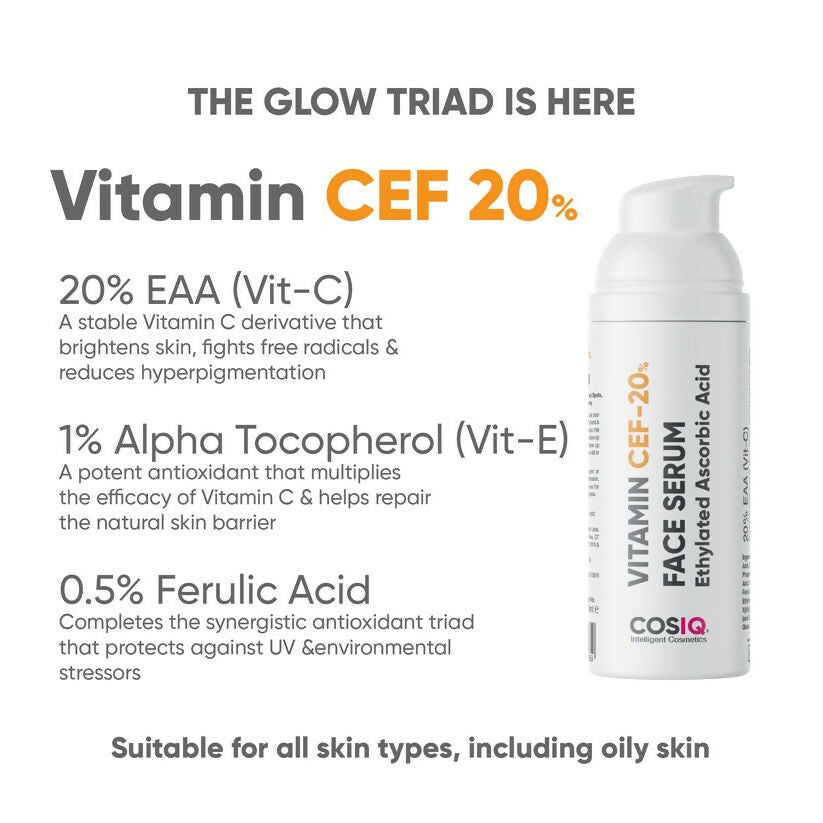 Cos-IQ Vitamin CEF-20% Face Serum - Distacart