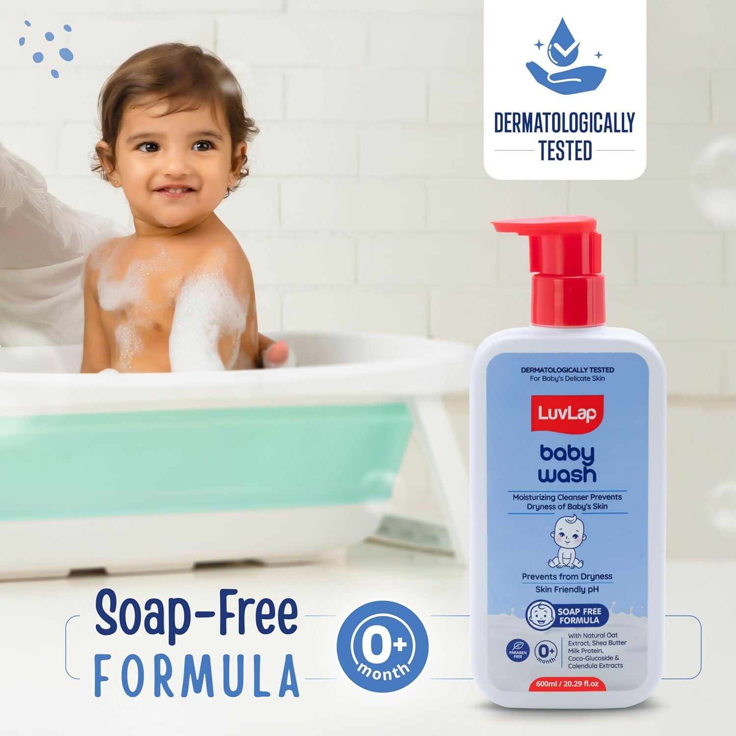 LuvLap Baby Wash with Milk Protein, Oatmeal, Shea Butter and Vitamin E - Distacart