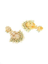 Thumbnail for Kundan Chand Earrings (Gold) - Ruby Raang - Distacart