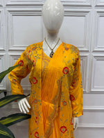 Thumbnail for Teeya Creation Yellow Color Chinon Silk Designer Embroidery Work Ready To Wear Saree With Koti - Distacart