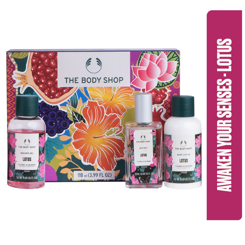 The Body Shop Lotus Shower Gel Body Lotion & Body Mist Gift Set - Distacart