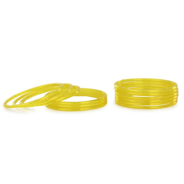 Afast Shining Yellow Glass Wedding, Party, Daily Use Bangle Set, Set Of 12 - Distacart