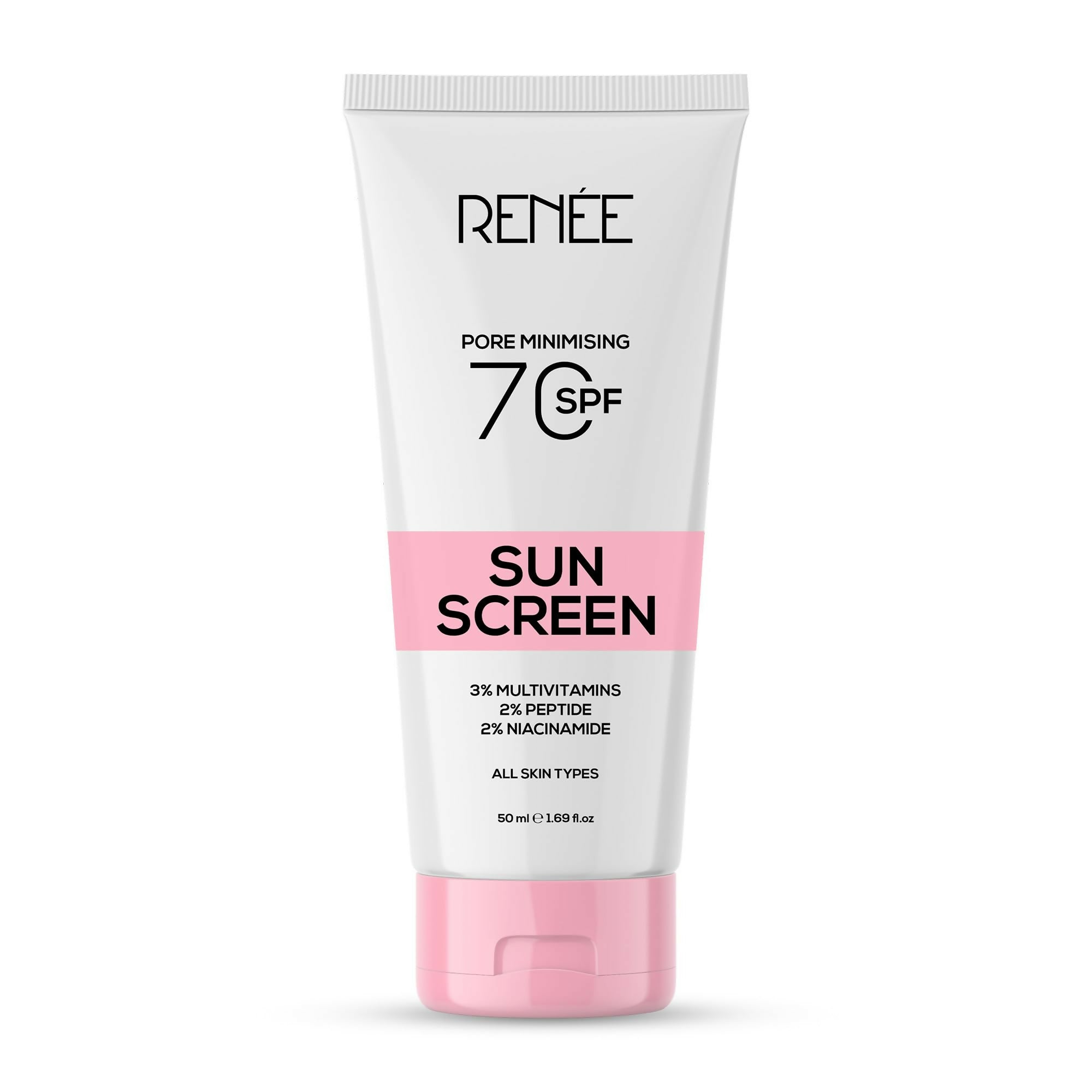 Renee Pore Minimizing Sunscreen SPF 70 With 2% Niacinamide, 2% Peptide & 3% Multivitamins - Distacart