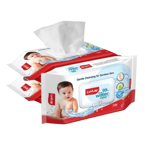 LuvLap Paraben Free 99% Pure Water Nourishing Baby Wipes, with Fliptop Lid - Distacart