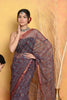 Very Much Indian Pure Kota Cotton Handblock Printed Saree - Grey - Distacart