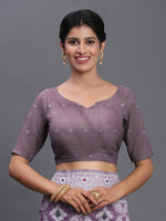 Thumbnail for Astita Linen Cotton Violet Saree