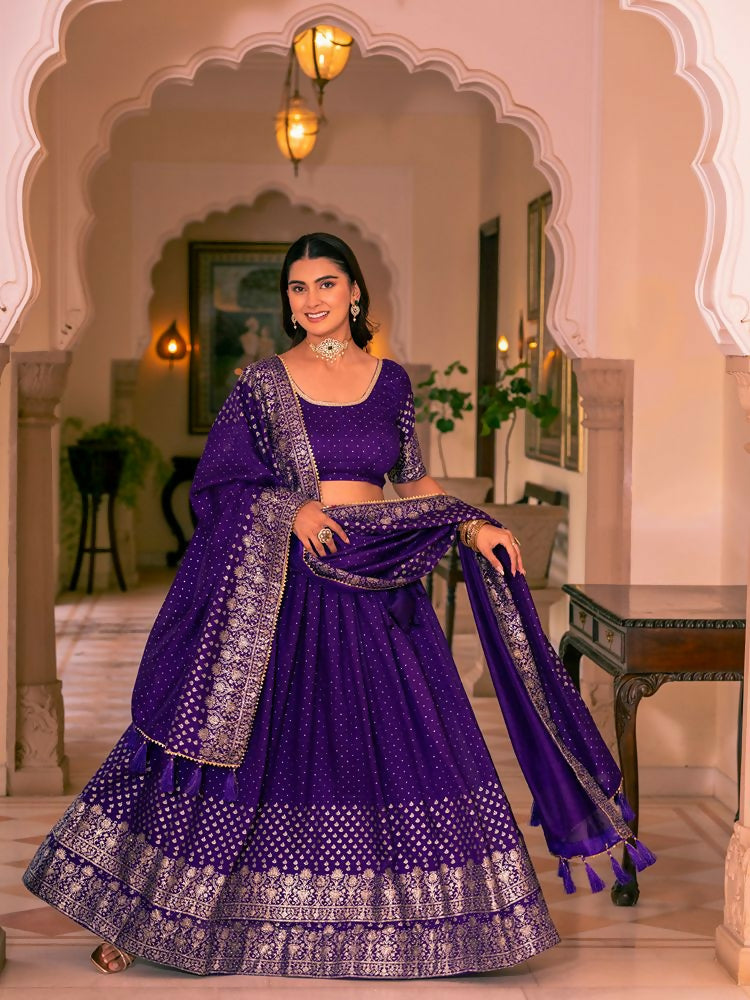 Lehenga Mart Purple Designer Wedding Wear Lehenga Choli - Dista