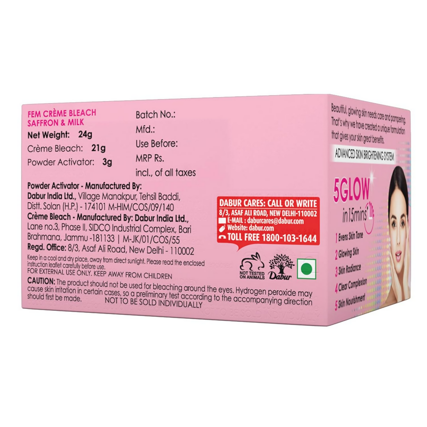 Fem Fairness (Saffron & Milk) Creme Bleach - Distacart